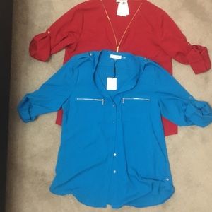 Lot of 2 NWT Calvin Klein shirts/blouses
